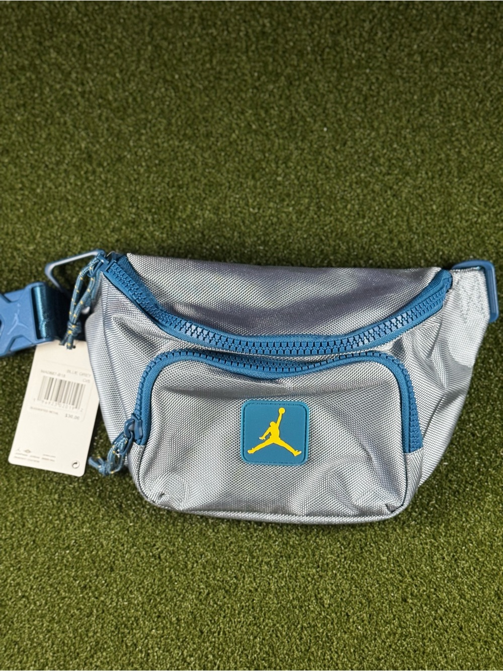 New Jordan Blue and Silver Crossbody Waist Bag